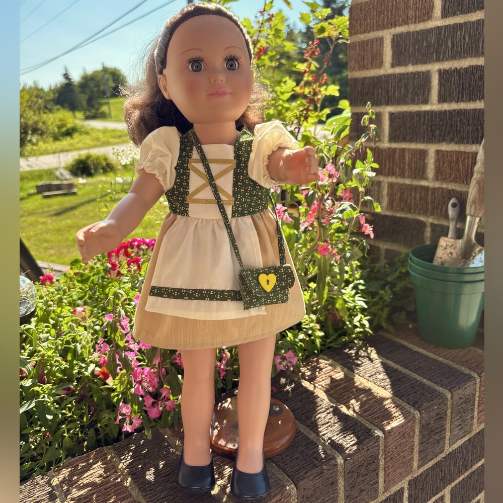 Oktoberfest outfit with Cream and Green Dress